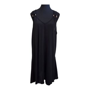 Addition Elle Black Swim Coverup With Wood Accents Size XL